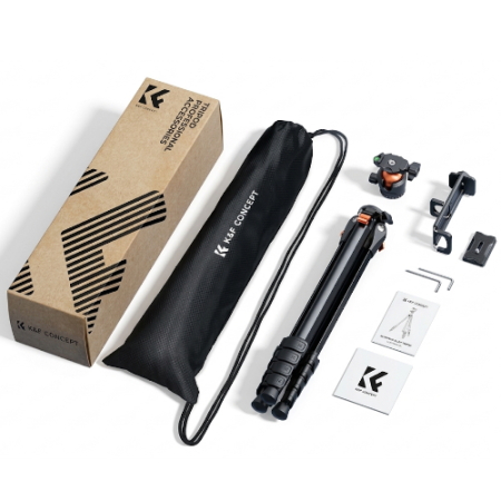 K&F Concept KF09.171 - statyw fotograficzny A305A3 z głowicą kulową BH-40 - zawartość zestawu